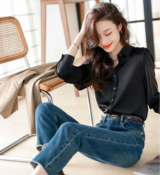 Avann仿醋酸缎面衬衫 商品图0