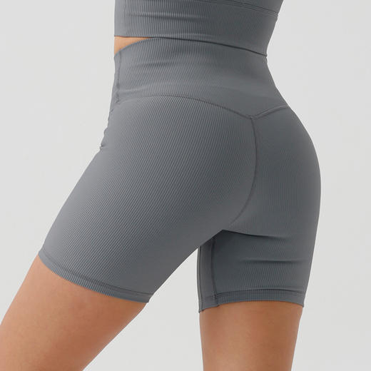 跃牌【Hingdo星道】系列 环保罗纹四分瑜伽短裤高腰提臀无缝健身裤JK2511S01 商品图4