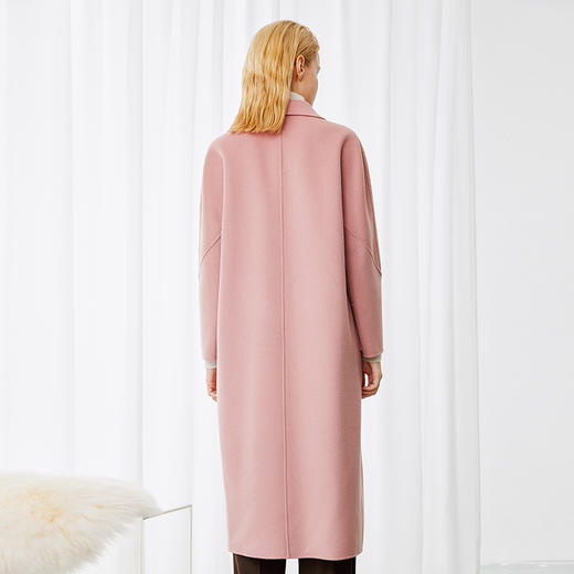 EITIE爱特爱气质收腰显瘦翻领丝绒粉毛呢大衣冬新款8014718 商品图4