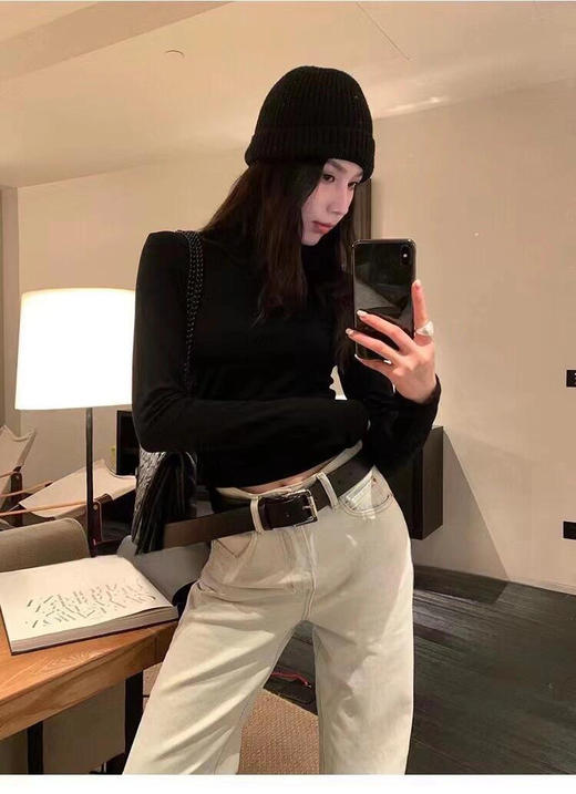 【保暖自发热】官网859！ 秋冬轻热暖绵羊毛半高领打底衫女 纯色舒适百搭轻薄保暖可外穿 商品图5