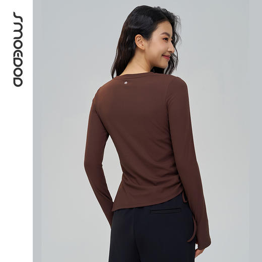 SMOEDOD/水沐伊朵瑜伽长袖一体杯时尚抽绳设计显瘦修身50160 商品图4