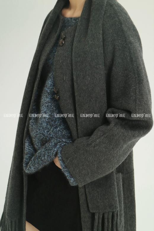 【门店同款】ENJOY冬季柔韧与共流苏围巾韩系大衣 159495279 商品图6