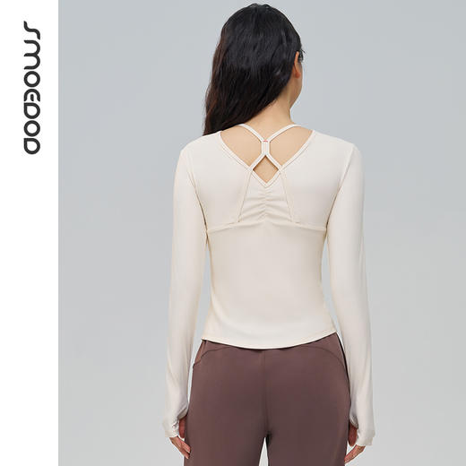 SMOEDOD/水沐伊朵瑜伽长袖蝴蝶美背女打底轻软裸感舒适透气50130 商品图2