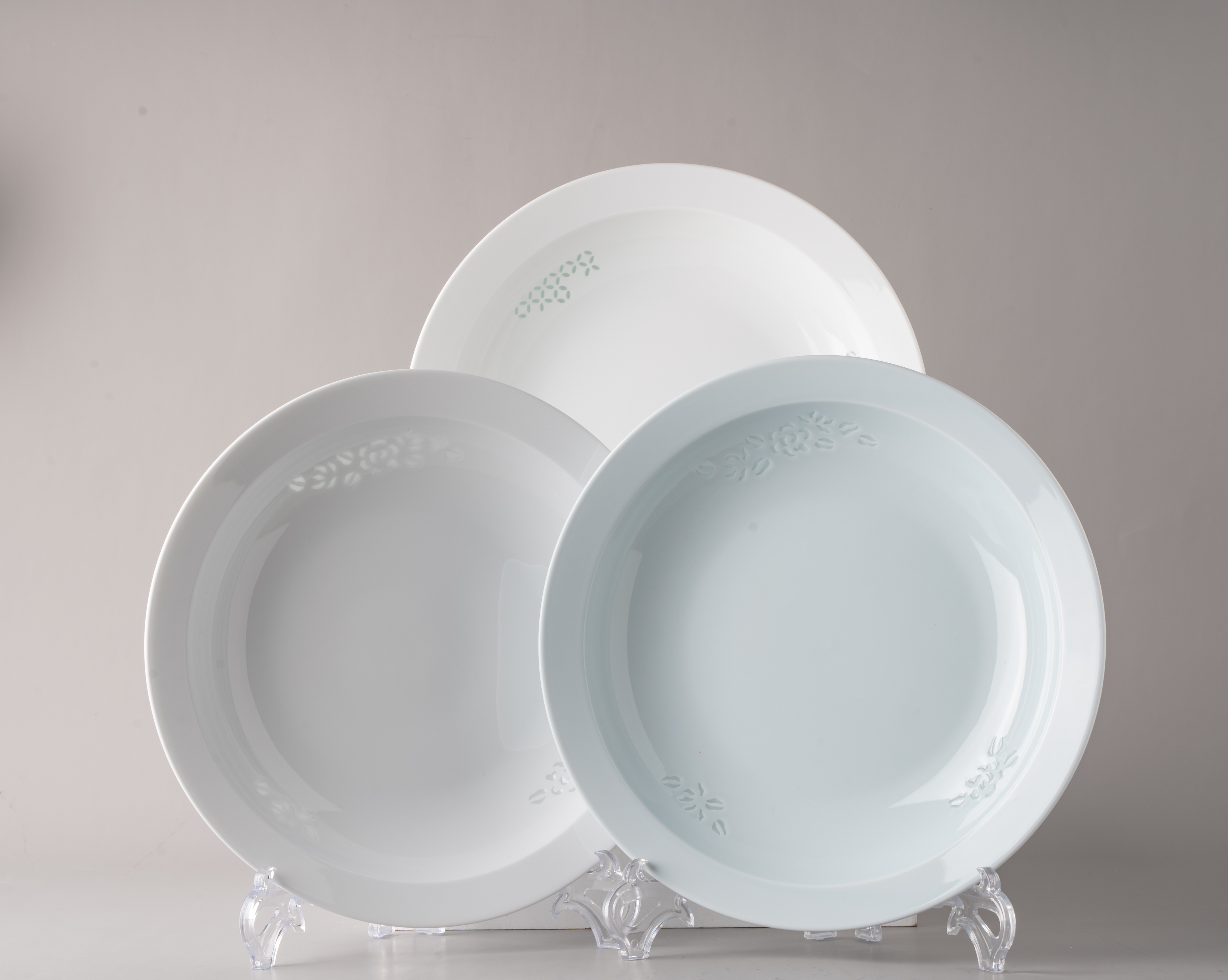 【二级微瑕】富玉10英寸-12英寸素玲珑大盘     2只装混搭款拍下请备注款式（无备注随机安排）