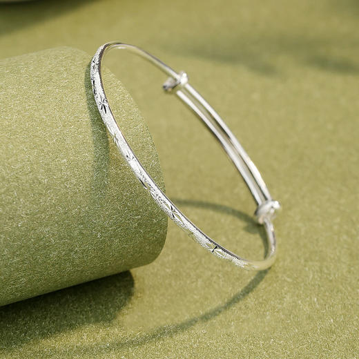 卡蒂罗/KADER 满天星手镯 新中式小众设计莫比乌斯开口可调节银镯子 纪念日女友素圈 999纯银 礼盒礼物送女朋友 商品图3