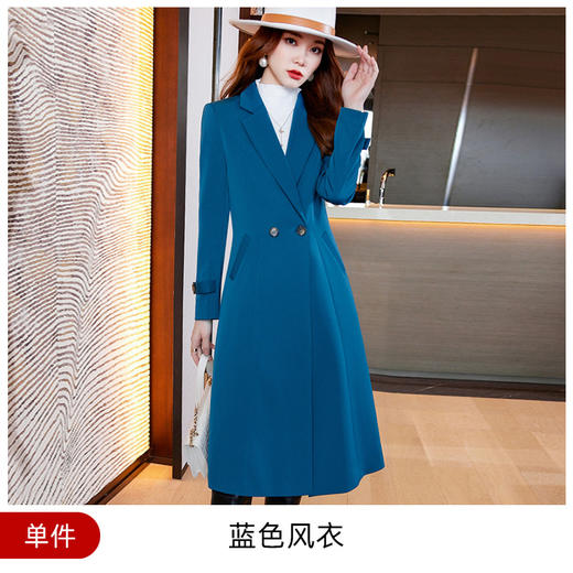 雀说新款气质西服长款休闲款过膝女风衣AL20215 商品图8