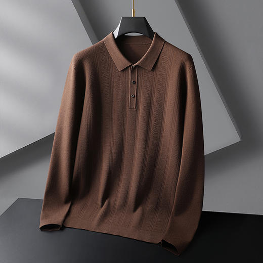 【莱赛尔】【新款DG】大依优型翻领POLO长袖毛衣针织衫休闲针织衫毛背心加肥加大上衣男士胖子大码毛衫t恤打底 商品图7