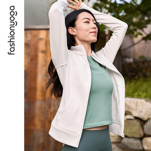 F14875收腰修身绒感外套 商品图9