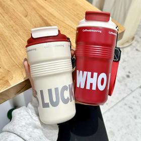 【高颜值水杯】咖啡杯316不锈钢保温杯户外高颜值男女学生吸管水杯礼品杯子。ry