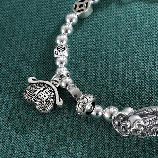 子佩集S925银【福兽貔貅】手链【TSB0001-34】纯银仿古2409 商品图2