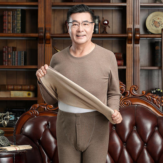 【YW】无忧购中老年加绒加厚无痕秋衣秋裤驼绒保暖内衣套装（截单后7天发货) 商品图7