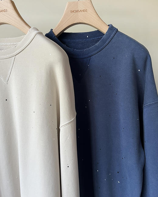 现货 THS 10.14-限时 m6家 情侣款 做旧泼墨松垮慵懒圆领卫衣 2色 QI137 商品图4