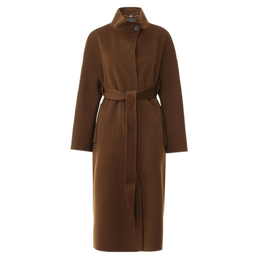 EITIE爱特爱冬季新款时尚气质立领通勤显瘦系带中长款毛呢大衣女外套7614316 商品图5