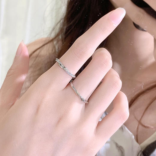 卡蒂罗/KADER 钟情一生对戒 莫比乌斯真爱久久开口情侣对戒 恋爱频率闪耀银河造型素戒 925银 恋爱周年纪念日 商品图4