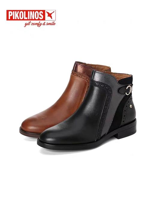 派高雁24冬季女式多材质拼接短靴 商品图0