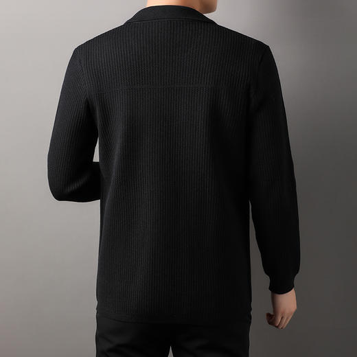 【新款DSK】大依优型大码男装休闲开衫毛衣拉链翻领针织衫夹克外套 商品图10