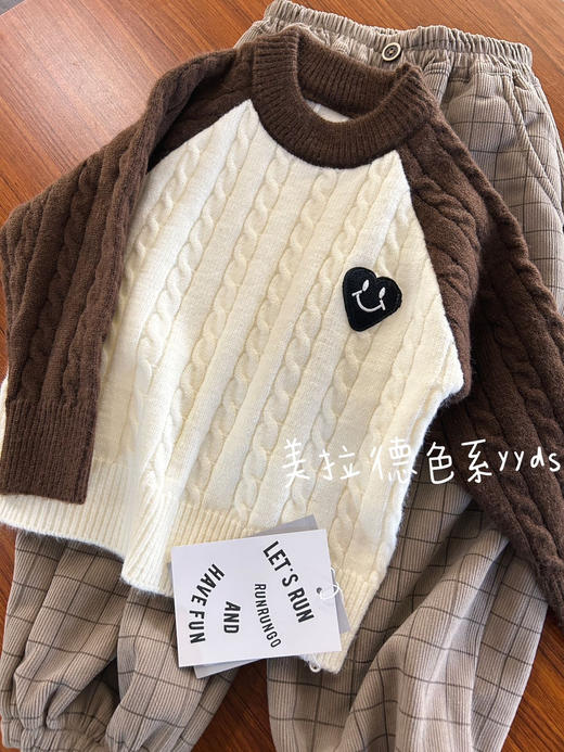 🌈🌈RUNRUNGO【笑脸爱心】套头毛衣：🌸Runrungo 🍂今年必入的一套！经典的☺️笑脸毛衣💖，超软糯的手感🥕， 🥰美拉德色系yyds！ 商品图4