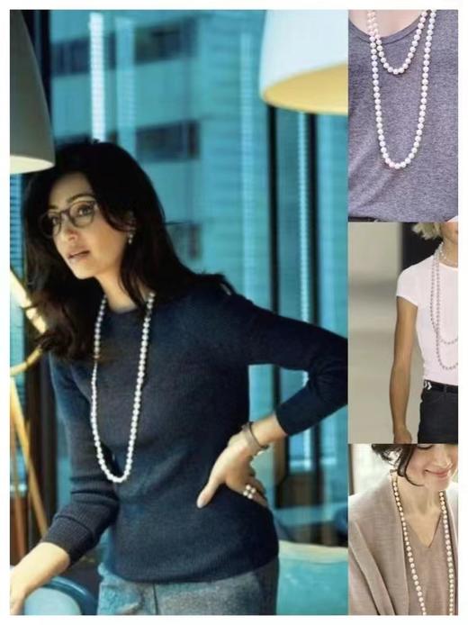 施华洛珍珠正圆极光珠85cm毛衣链 商品图8