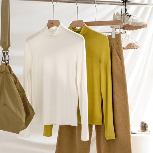 女士德绒5.0轻薄保暖高弹打底衫（半高领） 商品图2