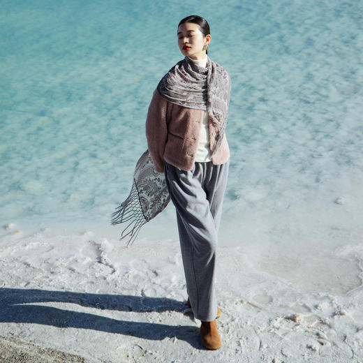 绽放旅行女装719朵/秋冬绒感玫瑰温柔气质羊羔毛绒感开襟短外套 商品图2