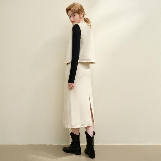 复古优雅小香风流苏半身裙女早春气质高级感半裙V3842701 商品图4