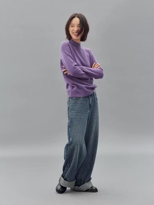 步履不停/4C42083C/美式复古宽松深蓝色牛仔裤 商品图2