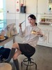 浮生八记/24C116/英式条纹木耳边立领百搭蓝白条纹衬衫 商品缩略图1