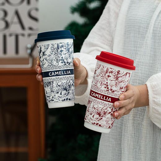 【奶茶随身杯】国潮风陶瓷随手杯小众设计水杯办公室家用咖啡牛奶杯便携随行杯子，奶茶杯造型 方便持握。ry 商品图3