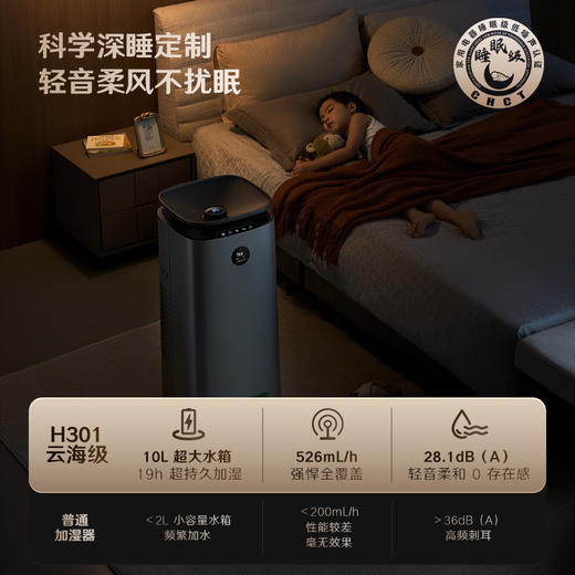 352 H301全效净化加湿一体器卧室客厅静音母婴除醛2800mL/h大加湿 商品图6