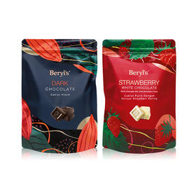 倍乐思冻干草莓白巧克力/黑巧克力280g 纯可可脂巧克力浓郁顺滑 045434/045435