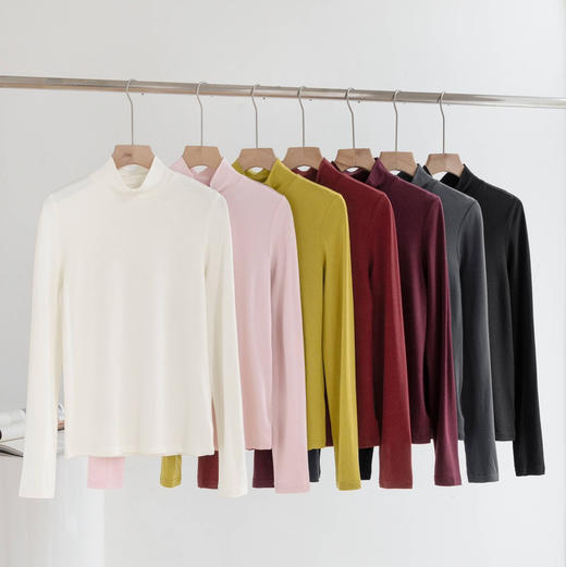 女士德绒5.0轻薄保暖高弹打底衫（半高领） 商品图0