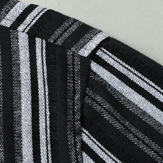 【新款DB】大依优型大码男装厚长袖衬衫条纹商务休闲上衣外套加肥加大胖子舒适打底 商品图5