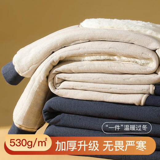 【100%绵羊毛填充】秋冬530g加厚护膝护腰男士保暖裤棉裤男士衔缝保暖裤 商品图3