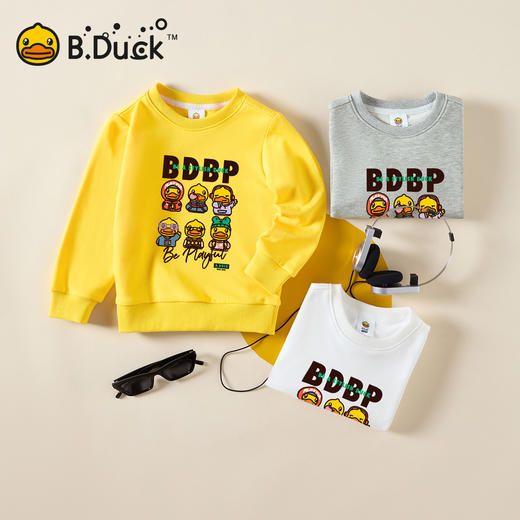 B.Duck小黄鸭童装圆领卫衣春春秋男童时尚潮酷上衣105-150 BF3508957 商品图0