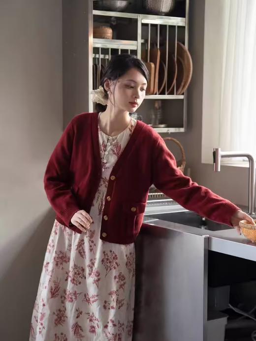 浮生八记/24C097/常春藤经典猎装口袋羊毛开衫木质扣毛衣 商品图2