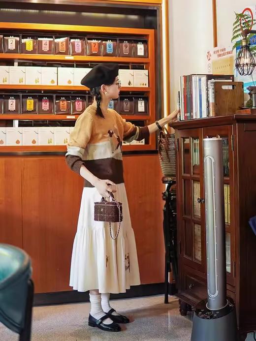 浮生八记/24D153/复古锭纺手绘摇摆舞针织衫加拿大手工毛衣 商品图2