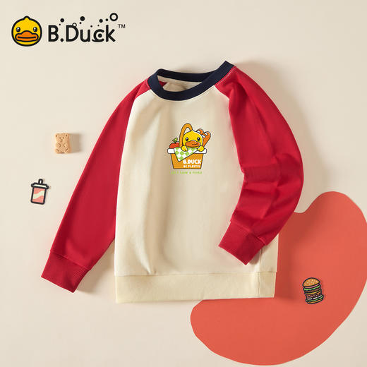 B.Duck小黄鸭童装男女童春秋圆领卫衣110-160 BF3508907 商品图2