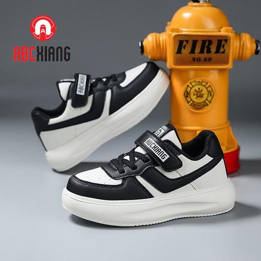 ABCkids大童鞋儿童秋冬全皮面网面男童低帮运动休闲小板鞋轻便舒适 商品图1