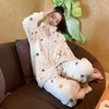 遛弯拉拉立领家居服可外穿套装加厚保暖半边绒睡衣甜美加厚复合羊羔绒方格秋冬家居服HLY 商品缩略图4