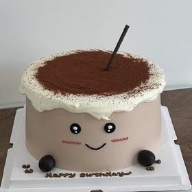 【奶茶创意手绘蛋糕】