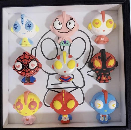 50件套（奥特曼+三丽鸥石膏套装）含娃娃 奥特曼10个 三丽鸥10个  商品图3