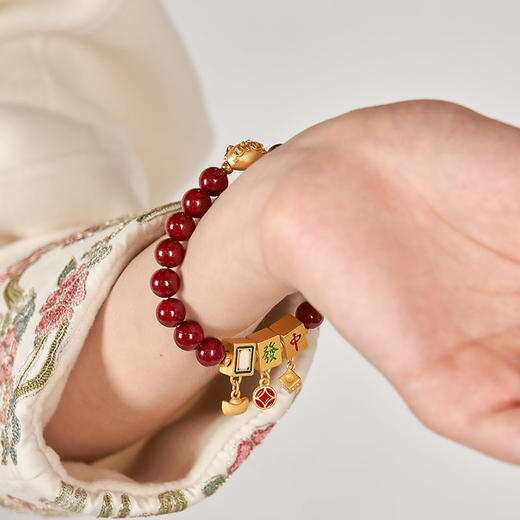 大英博物馆 盖亚·安德森猫和她的朋友们系列 麻将 猫朱砂手链 商品图2