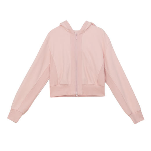 谜底连帽卫衣女开衫2024冬季新品休闲运动粉色时髦上衣244MV1625 商品图4