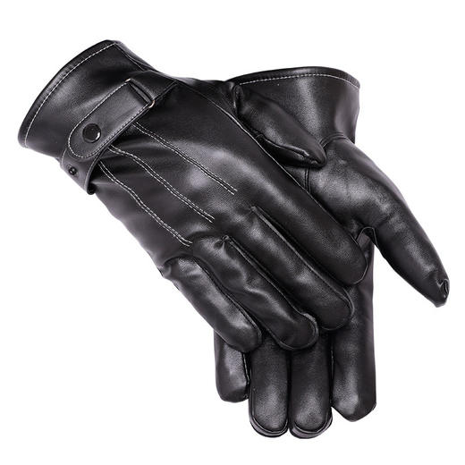 冬季【男士加厚PU皮手套】时尚经典男士三道筋皮手套 黑色 加厚手套 商品图1