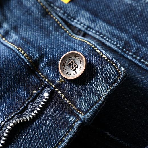 秋冬新款男士时尚加厚小直筒牛仔裤长裤 商品图9