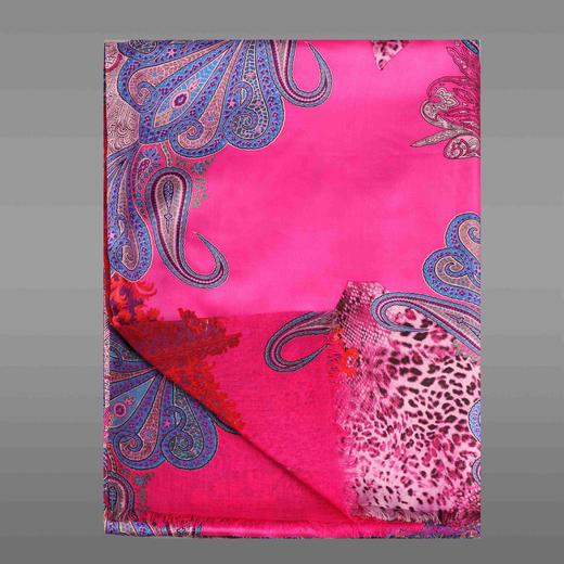 桑蚕丝金纺澳毛双面围巾 商品图7