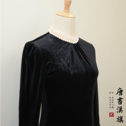 【玉 阑】丝绒花领国风新中式温婉优雅改良旗袍 商品图6