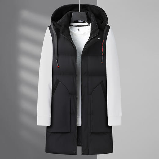 【可拆卸帽】【新款DB】大依优型大码男装连帽棉服马甲中长款棉衣外套棉加肥加大上衣男士背心 商品图1