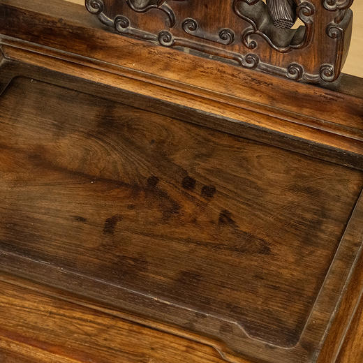 清 红木透雕福庆有余靠背椅（一对） 商品图4