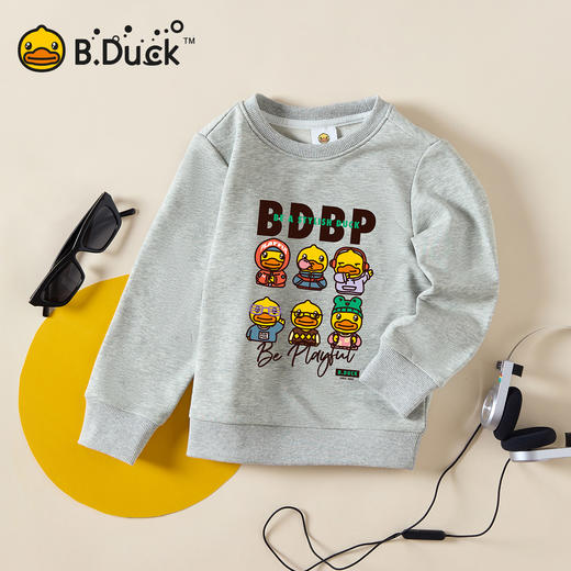 B.Duck小黄鸭童装圆领卫衣春春秋男童时尚潮酷上衣105-150 BF3508957 商品图4